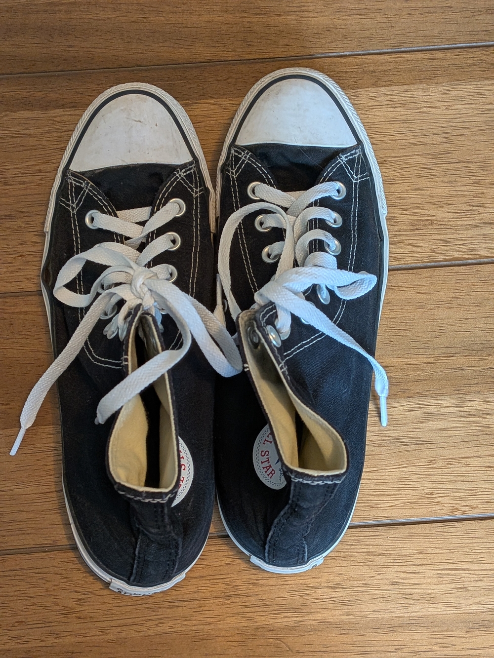 Converse Black and White High-Top Athletic Shoes